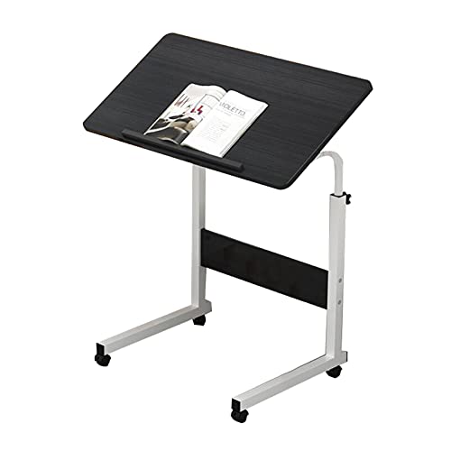 CHCHC Mobiler Laptoptisch Schreibtisch,Freies Anheben 27.5-35.4in Beistelltische Warenkorb Home-Office-Arbeitsplatz(Black) von CHCHC