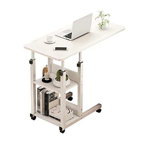CHCHC Mobiler Laptoptisch Schreibtisch,Höhenverstellbar mit 4 Rädern Mehrschichtiges Lagerregal Home-Office-Arbeitsplatz von CHCHC