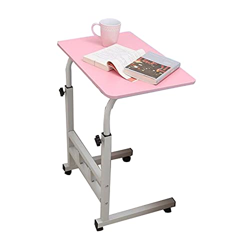 CHCHC Mobiler Laptoptisch Schreibtisch,Rolling Wheel Laptop-Computer-Schreibtisch Freies Heben 27-35in for Home Office Krankenhaus Schlafzimmer Wohnzimmer(Pink) von CHCHC