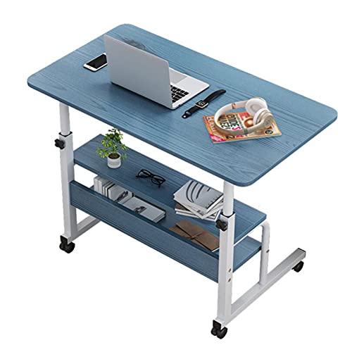 CHCHC Mobiler Laptoptisch Schreibtisch Betttisch Beistelltisch,Mehrschichtiger Speicher Computerständer Nachttisch Sofa Seite Studie Lesen Esstisch(Blue) von CHCHC