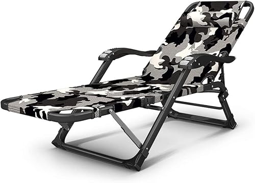 CHCHC Multifunktions Büro -Nickerchen -Bett, verstellbare Garten Sessel Lounge Stühle tragbarer Klappstuhl Strandstuhl Liegen(Gris) von CHCHC