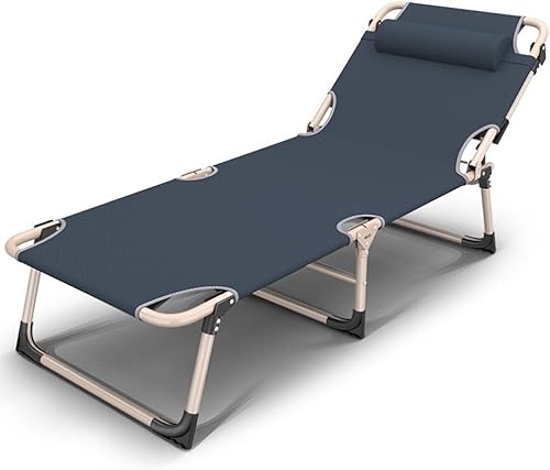 CHCHC Multifunktionsverstellbares Klappbett, Bürosista tragbare Klappgartensonnenlieger mit Kopfstütze im Freien im Freien Strandstühle im Freien Liegen(Gris,No pad) von CHCHC