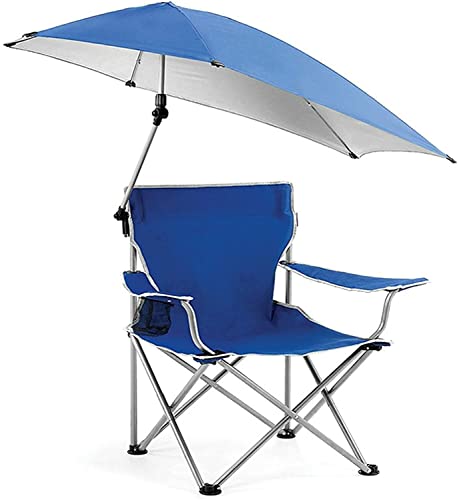 CHCHC Outdoor Shade Beach Stuhl mit abnehmbarem Regenschirm/Tassenhalter leicht zu lagern Camping -Picknicksitzklappschulenstuhl Liegen(Blue) von CHCHC