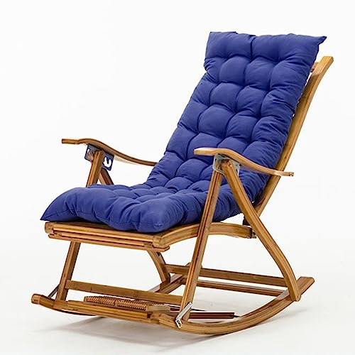 CHCHC Outdoor-Sonnenliegestuhl, Haushalts-Erwachsener Schaukelstuhl, Innenhof, Nickerchenstühle, Balkon, Bambus-Lounge-Stuhl, Sommer-Bambusstuhl Liegen(Navy Blue) von CHCHC