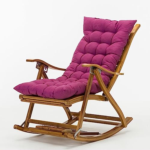 CHCHC Outdoor-Sonnenliegestuhl, Haushalts-Erwachsener Schaukelstuhl, Innenhof, Nickerchenstühle, Balkon, Bambus-Lounge-Stuhl, Sommer-Bambusstuhl Liegen(Purple) von CHCHC