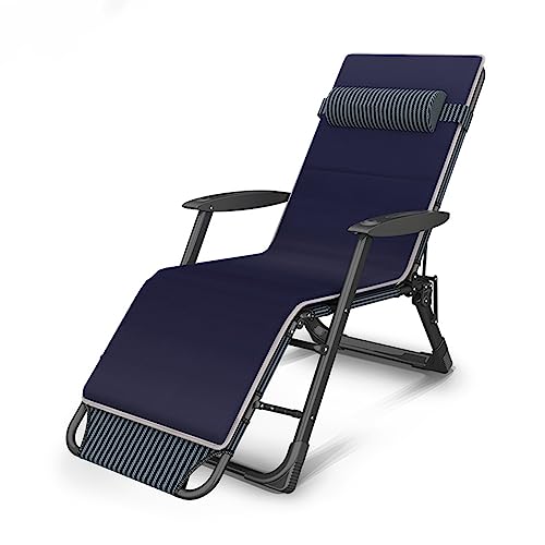 CHCHC Outdoor-Sonnenliegestuhl, tragbarer Balkon-Freizeit-Heimbett-Rückenlehnenstuhl, faules Sofa, klappbarer Lounge-Stuhl, Pausen- und Nickerchenstuhl Liegen(with pad) von CHCHC