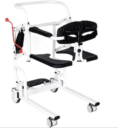 CHCHC Patientenlift-Rollstuhl for Zuhause, 180° geteilter Sitz, Multifunktions-Duschstuhl, manueller Lifter for ältere Menschen mit Bettpfannenrollstuhl Duschstuhl von CHCHC