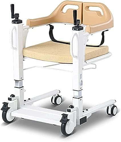 CHCHC Patientenlift-Rollstuhl for zu Hause, 180° geteilter Sitz, Badezimmer-Rollstuhl, Toiletten, Sitztransferhilfe, tragbarer Transferstuhl Duschstuhl(Coffee) von CHCHC