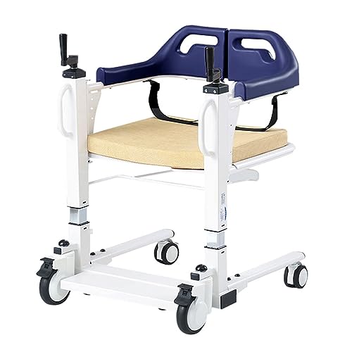 CHCHC Patientenlift-Rollstuhl for zu Hause, 180° geteilter Sitz, Badezimmer-Rollstuhl, Toiletten, Sitztransferhilfe, tragbarer Transferstuhl Duschstuhl(Dark Blue) von CHCHC