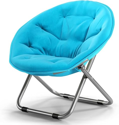 CHCHC Runder Stuhlklappstuhl, Loungestühle fungierende Faule Stuhl Sonnenliege Balkon Garden Beach Stuhl Liegen(Sky Blue) von CHCHC
