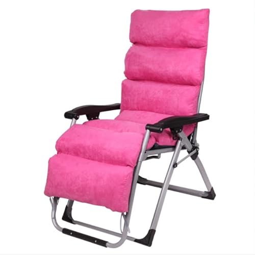 CHCHC Sommer Balkon Klappstuhl, abnehmbare Baumwollpads Garten Sonne Lieger Outdoor Strandstuhl Mittagessen Pause Verstellbarer fauler Stuhl Liegen(Rose red) von CHCHC