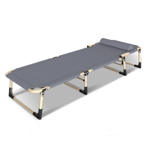 CHCHC Sonnenliege Liegestuhl, EIN Nickerchen Im Büro Tragbares Klappbett Langlebig Robust mit Kopfkissen Gartenstuhl Liegen(Gray 1) von CHCHC