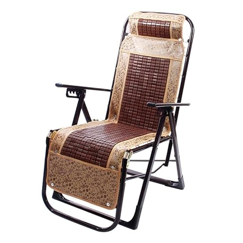 CHCHC Sonnenliege Liegestuhl, Handgefertigtes Rattan Klappstuhl Home Balkon Rückenlehnenstuhl Platzersparnis Tragbarer Sessel Liegen(B) von CHCHC