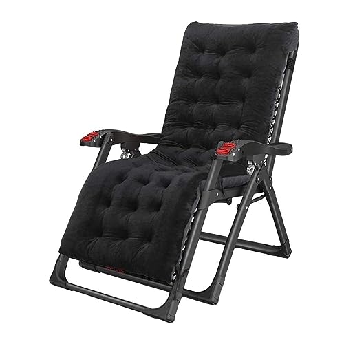 CHCHC Sonnenliegen im Freien, tragbarer Haushalts-Lazy-Balkon-Freizeitrebenstuhl, älterer Rückenlehnenstuhl, Mittagspause, Nickerchenstuhl Liegen(Black pad) von CHCHC