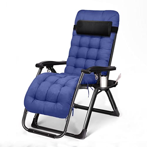 CHCHC Stuhl mit Zero Gravity, Support 400 Pfund Büro -Nickerchenstuhl mit Baumwollpolsterverstellbarer Klappstuhl im Freien Strandstuhl im Freien Liegen(Blue) von CHCHC