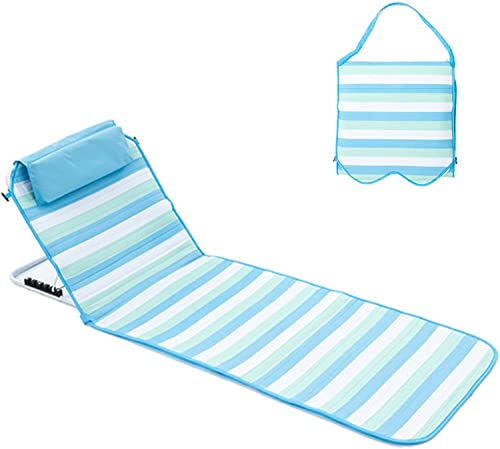 CHCHC Tragbare Strandmatte, im Freien entspannte Sonnenbräunung Camping Liege Liege Leichtgewicht mit Kissen Strandlieger Stuhl Liegen CHCHC Tragbare Strandmatte, im Freien entspannte Sonnenbräunung Camping Liege Liege Leichtgewicht mit Kissen Strandlieger Stuhl Liegen von CHCHC