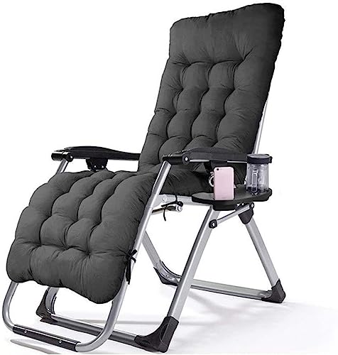 CHCHC Tragbare Zero-Gravity-Liegestühle, mit Kissen, verstellbare Liege, Liegestühle, Innenhof, Balkon, Outdoor-Sonnenliege Liegen(Black) von CHCHC