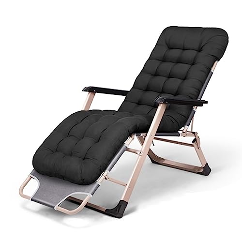 CHCHC Tragbare Zero-Gravity-Liegestühle mit Kissen, verstellbare Liegestühle, Outdoor-Gartenliegestuhl Liegen(Black Gray) von CHCHC