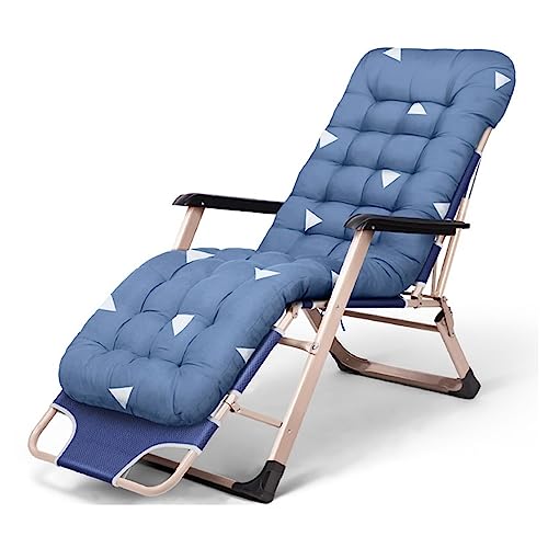 CHCHC Tragbare Zero-Gravity-Liegestühle mit Kissen, verstellbare Liegestühle, Outdoor-Gartenliegestuhl Liegen(Blue A) von CHCHC
