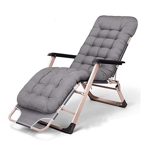 CHCHC Tragbare Zero-Gravity-Liegestühle mit Kissen, verstellbare Liegestühle, Outdoor-Gartenliegestuhl Liegen(Dark Gray) von CHCHC