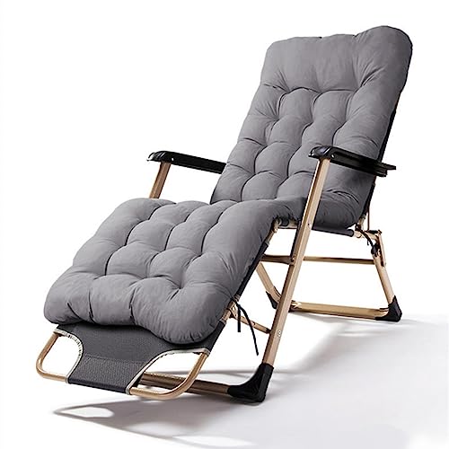 CHCHC Tragbarer Zero-Gravity-Liegestuhl, Verstellbarer Liegestuhl for Balkon und Innenhof mit Kissen, Sonnenliege for den Außenbereich Liegen(Light Gray) von CHCHC