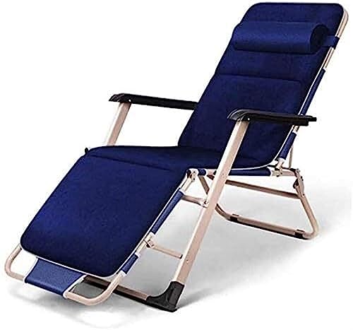 CHCHC Tragbarer Zero-Gravity-Liegestuhl, mit Kissen, verstellbares Büro-Nickerchen-Klappbett, Sommer, Sommer, einfaches Heim-Liegebett Liegen(Cotton pad) von CHCHC