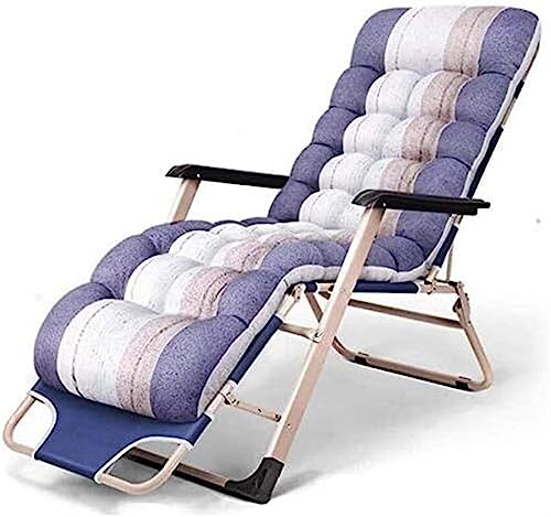 CHCHC Tragbarer Zero-Gravity-Liegestuhl, mit Kissen, verstellbares Büro-Nickerchen-Klappbett, Sommer, Sommer, einfaches Heim-Liegebett Liegen(Thick pad) von CHCHC