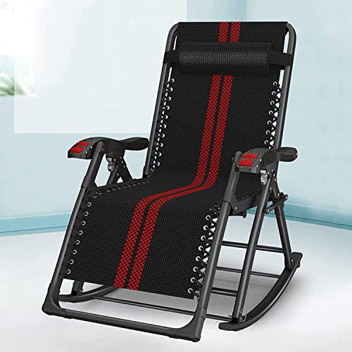 CHCHC Übergroßer Schaukelstuhl for Camping Fishing Garden tragbarer Liege mit Massage Armlehre Null Schwerkraft Klappstuhl Strandstuhl Liegen von CHCHC