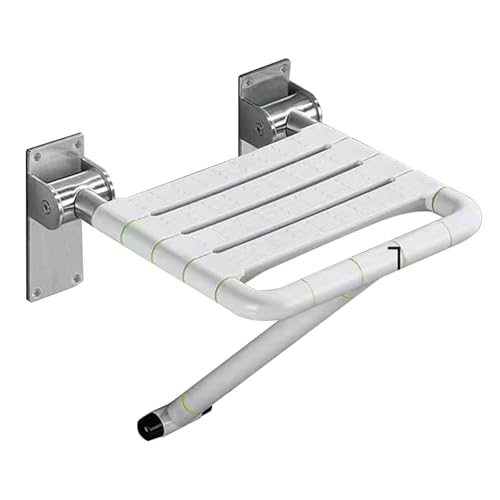 CHCHC Wandhocker, Ältere Verletzte Behinderte Schwangere Frauen rutschfest Klappbarer Duschsitz Badezimmer WC Badewanne Stuhl Duschstuhl(White,Standard) von CHCHC