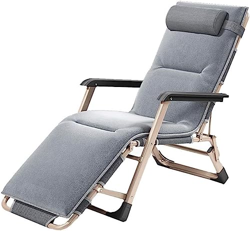 CHCHC Zero Gravity Liegestuhl, klappbarer Schlafstuhl, Hof-Außen-Lounge-Stuhl, multifunktionales Büro-Einzelschlafbett Liegen(with pad) von CHCHC