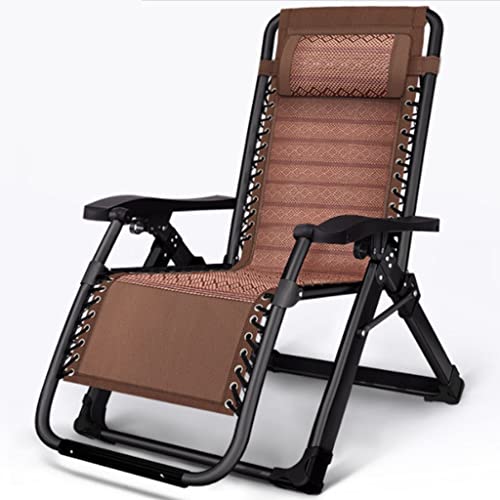 CHCHC Zull Gravity LECLINER STUHR mit Kissen Lounge Stuhl Camping Beach Sun Loungers Unterstützung 380lbs Verstellbarer Terrassenklappstuhl Liegen(Brown) von CHCHC