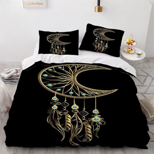 BettwäSche 200x240,Dream Catching Network 3D Print Musterdesign Bettwäsche-Set,100% Mikrofaser Bettwaren-Sets Weiche 1 Bettbezug Mit Reißverschluss Und 2 Kissenbezug 80x80cm von CHCHNXY