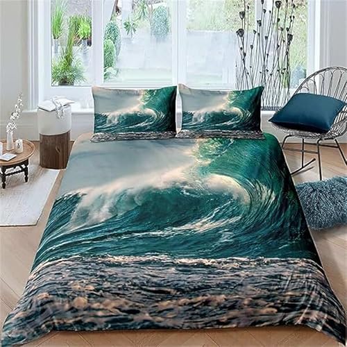 CHCHNXY BettwäSche 155x220,Meereswellen 3D Print Bettwäsche-Set,Weich Microfaser Bettbezug Mit Leichtläufigem Reißverschluss,3 Teilig Kinderbettwäsche(2*Kissenbezug 80x80cm CHCHNXY BettwäSche 155x220,Meereswellen 3D Print Bettwäsche-Set,Weich Microfaser Bettbezug Mit Leichtläufigem Reißverschluss,3 Teilig Kinderbettwäsche(2*Kissenbezug 80x80cm von CHCHNXY