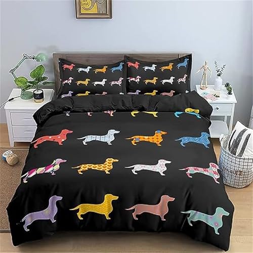 CHCHNXY BettwäSche 155x220,Schwarzer Hund 3D Print Bettwäsche-Set,Weich Microfaser Bettbezug Mit Leichtläufigem Reißverschluss,3 Teilig Kinderbettwäsche(2*Kissenbezug 80x80cm CHCHNXY BettwäSche 155x220,Schwarzer Hund 3D Print Bettwäsche-Set,Weich Microfaser Bettbezug Mit Leichtläufigem Reißverschluss,3 Teilig Kinderbettwäsche(2*Kissenbezug 80x80cm von CHCHNXY
