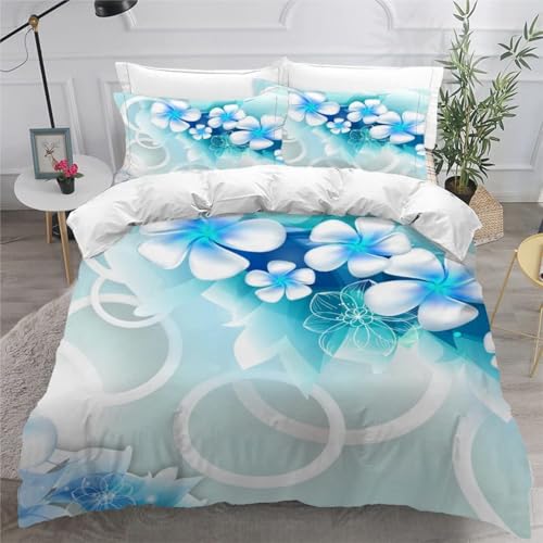 CHCHNXY BettwäSche 200x220,Blaue Blume 100% Microfaser 3D Print Bettbezug Mit 2 Kissenbezug 80x80cm Mit Reißverschluss,Weich Und Angenehme Bettwäsche Set Für Erwachsener CHCHNXY BettwäSche 200x220,Blaue Blume 100% Microfaser 3D Print Bettbezug Mit 2 Kissenbezug 80x80cm Mit Reißverschluss,Weich Und Angenehme Bettwäsche Set Für Erwachsener von CHCHNXY