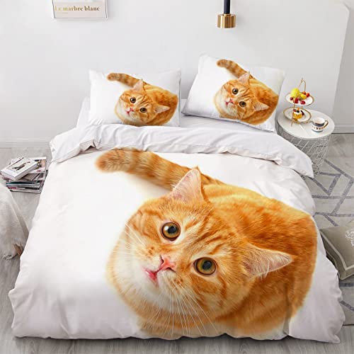 CHCHNXY BettwäSche 200x220,Katze 100% Microfaser 3D Print Bettbezug Mit 2 Kissenbezug 80x80cm Mit Reißverschluss,Weich Und Angenehme Bettwäsche Set Für Erwachsener CHCHNXY BettwäSche 200x220,Katze 100% Microfaser 3D Print Bettbezug Mit 2 Kissenbezug 80x80cm Mit Reißverschluss,Weich Und Angenehme Bettwäsche Set Für Erwachsener von CHCHNXY