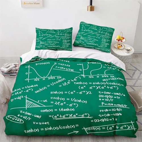 CHCHNXY BettwäSche 200x220,Mathematikprobleme 100% Microfaser 3D Print Bettbezug Mit 2 Kissenbezug 80x80cm Mit Reißverschluss,Weich Und Angenehme Bettwäsche Set Für Erwachsener von CHCHNXY