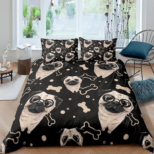 CHCHNXY BettwäSche 200x220,Schwarzer Hund 100% Microfaser 3D Print Bettbezug Mit 2 Kissenbezug 80x80cm Mit Reißverschluss,Weich Und Angenehme Bettwäsche Set Für Erwachsener CHCHNXY BettwäSche 200x220,Schwarzer Hund 100% Microfaser 3D Print Bettbezug Mit 2 Kissenbezug 80x80cm Mit Reißverschluss,Weich Und Angenehme Bettwäsche Set Für Erwachsener von CHCHNXY