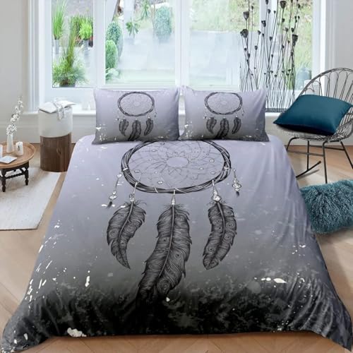 CHCHNXY BettwäSche 200x240,Dream Catching Network 3D Print Musterdesign Bettwäsche-Set,100% Mikrofaser Bettwaren-Sets Weiche 1 Bettbezug Mit Reißverschluss Und 2 Kissenbezug 80x80cm von CHCHNXY