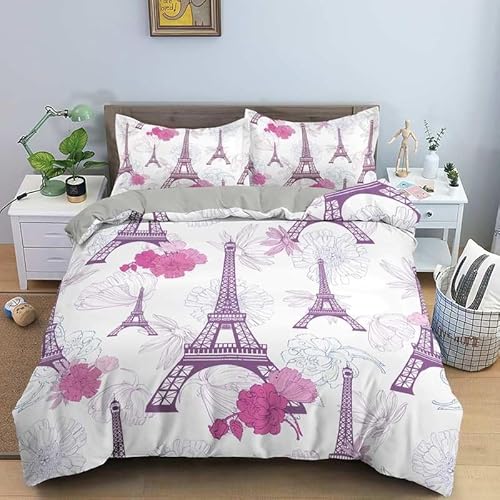 CHCHNXY BettwäSche 200x240,Eiffelturm 3D Print Musterdesign Bettwäsche-Set,100% Mikrofaser Bettwaren-Sets Weiche 1 Bettbezug Mit Reißverschluss Und 2 Kissenbezug 80x80cm CHCHNXY BettwäSche 200x240,Eiffelturm 3D Print Musterdesign Bettwäsche-Set,100% Mikrofaser Bettwaren-Sets Weiche 1 Bettbezug Mit Reißverschluss Und 2 Kissenbezug 80x80cm von CHCHNXY