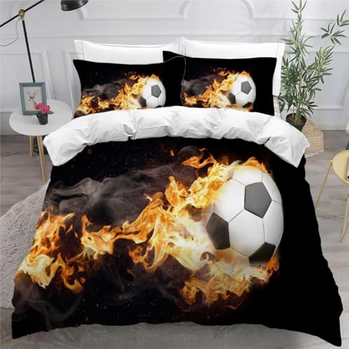 CHCHNXY BettwäSche 200x240,Fußball 3D Print Musterdesign Bettwäsche-Set,100% Mikrofaser Bettwaren-Sets Weiche 1 Bettbezug Mit Reißverschluss Und 2 Kissenbezug 80x80cm CHCHNXY BettwäSche 200x240,Fußball 3D Print Musterdesign Bettwäsche-Set,100% Mikrofaser Bettwaren-Sets Weiche 1 Bettbezug Mit Reißverschluss Und 2 Kissenbezug 80x80cm von CHCHNXY