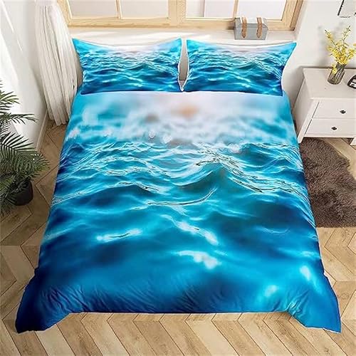 CHCHNXY BettwäSche 200x240,Meereswellen 3D Print Musterdesign Bettwäsche-Set,100% Mikrofaser Bettwaren-Sets Weiche 1 Bettbezug Mit Reißverschluss Und 2 Kissenbezug 80x80cm CHCHNXY BettwäSche 200x240,Meereswellen 3D Print Musterdesign Bettwäsche-Set,100% Mikrofaser Bettwaren-Sets Weiche 1 Bettbezug Mit Reißverschluss Und 2 Kissenbezug 80x80cm von CHCHNXY