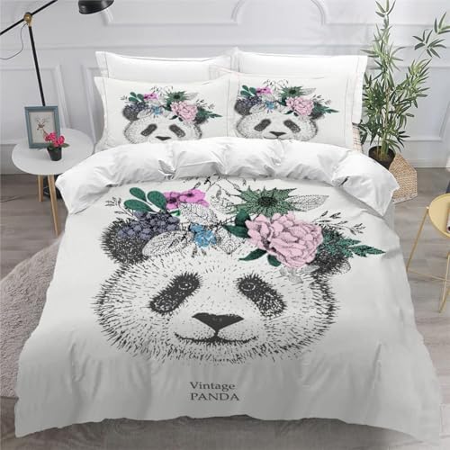CHCHNXY BettwäSche 200x240,Panda 3D Print Musterdesign Bettwäsche-Set,100% Mikrofaser Bettwaren-Sets Weiche 1 Bettbezug Mit Reißverschluss Und 2 Kissenbezug 80x80cm CHCHNXY BettwäSche 200x240,Panda 3D Print Musterdesign Bettwäsche-Set,100% Mikrofaser Bettwaren-Sets Weiche 1 Bettbezug Mit Reißverschluss Und 2 Kissenbezug 80x80cm von CHCHNXY