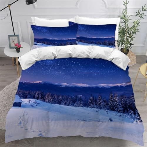 CHCHNXY BettwäSche 200x240,Schnee 3D Print Musterdesign Bettwäsche-Set,100% Mikrofaser Bettwaren-Sets Weiche 1 Bettbezug Mit Reißverschluss Und 2 Kissenbezug 80x80cm CHCHNXY BettwäSche 200x240,Schnee 3D Print Musterdesign Bettwäsche-Set,100% Mikrofaser Bettwaren-Sets Weiche 1 Bettbezug Mit Reißverschluss Und 2 Kissenbezug 80x80cm von CHCHNXY