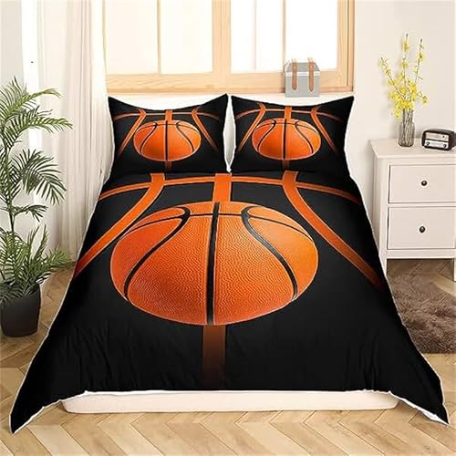 CHCHNXY BettwäSche 200x240,Schwarzer Basketball 3D Print Musterdesign Bettwäsche-Set,100% Mikrofaser Bettwaren-Sets Weiche 1 Bettbezug Mit Reißverschluss Und 2 Kissenbezug 80x80cm CHCHNXY BettwäSche 200x240,Schwarzer Basketball 3D Print Musterdesign Bettwäsche-Set,100% Mikrofaser Bettwaren-Sets Weiche 1 Bettbezug Mit Reißverschluss Und 2 Kissenbezug 80x80cm von CHCHNXY