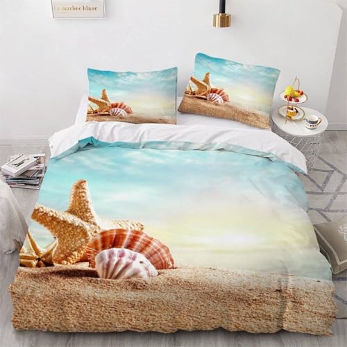 CHCHNXY BettwäSche 200x240,Seestern 3D Print Musterdesign Bettwäsche-Set,100% Mikrofaser Bettwaren-Sets Weiche 1 Bettbezug Mit Reißverschluss Und 2 Kissenbezug 80x80cm CHCHNXY BettwäSche 200x240,Seestern 3D Print Musterdesign Bettwäsche-Set,100% Mikrofaser Bettwaren-Sets Weiche 1 Bettbezug Mit Reißverschluss Und 2 Kissenbezug 80x80cm von CHCHNXY