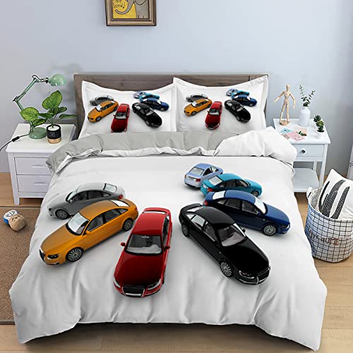 CHCHNXY Bettwäsche 135x200,Auto Flauschige Weich Microfaser Bettbezug Mit Reißverschluss,Für Kinder Jungen Mädchen Junge Bettwäsche-Sets(1*Kissenbezug 80x80cm von CHCHNXY
