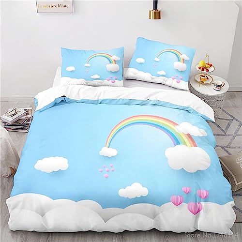 CHCHNXY Bettwäsche 135x200,Blauer Regenbogen Flauschige Weich Microfaser Bettbezug Mit Reißverschluss,Für Kinder Jungen Mädchen Junge Bettwäsche-Sets(1*Kissenbezug 80x80cm CHCHNXY Bettwäsche 135x200,Blauer Regenbogen Flauschige Weich Microfaser Bettbezug Mit Reißverschluss,Für Kinder Jungen Mädchen Junge Bettwäsche-Sets(1*Kissenbezug 80x80cm von CHCHNXY