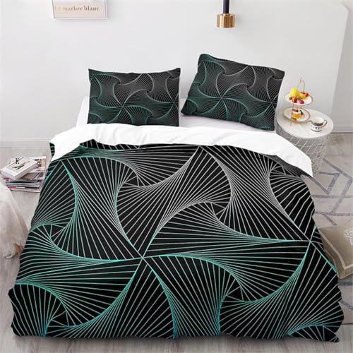 CHCHNXY Bettwäsche 135x200,Geometrische Figuren Flauschige Weich Microfaser Bettbezug Mit Reißverschluss,Für Kinder Jungen Mädchen Junge Bettwäsche-Sets(1*Kissenbezug 80x80cm von CHCHNXY