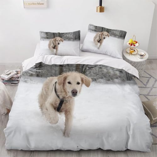 CHCHNXY Bettwäsche 135x200,Hund Flauschige Weich Microfaser Bettbezug Mit Reißverschluss,Für Kinder Jungen Mädchen Junge Bettwäsche-Sets(1*Kissenbezug 80x80cm von CHCHNXY